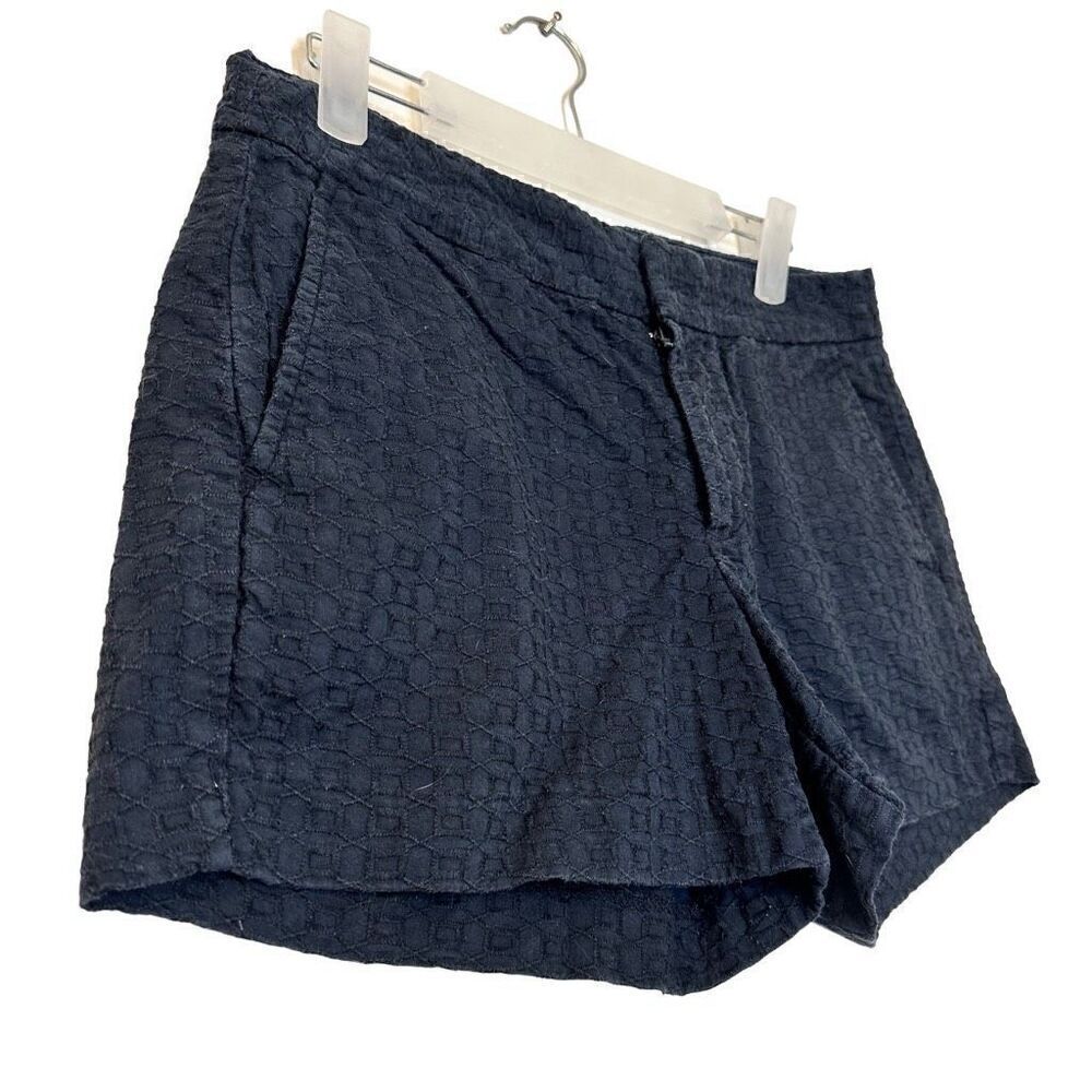 Banana Republic Hampton Fit Lined Flat Front Pocket Lace Shorts Navy Blue Size 6